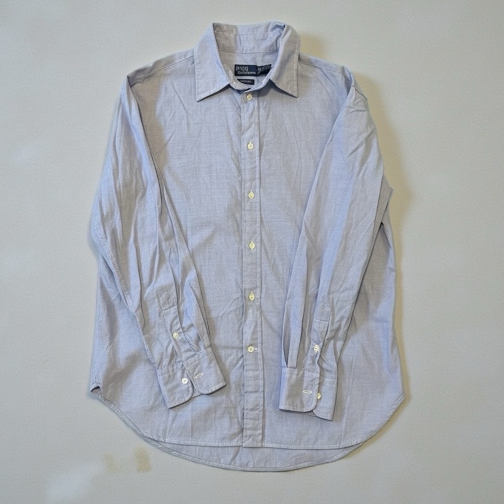 Polo by Ralph Lauren Women’s End-On-End Oversize Fit Cotton Shirt Blue size XS